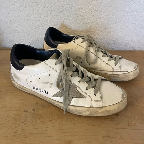 Golden Goose Super-Star Classic w/Spur in White/Ice/Night Blue - Box & Dust Bag! - Picture 3 of 13